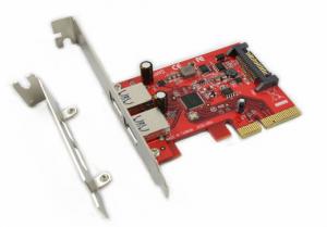 Ableconn PUSB31P2A USB 3.1 Gen 2 (10 Gbps) 2-Port Type-A PCI Express (PCIe) x4 Host Adapter Card