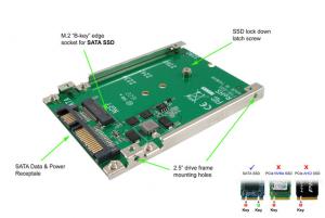 Ableconn ISAT-M2SA M.2 NGFF SATA SSD to 2.5-Inch SATA Adapter with Aluminum Frame Bracket