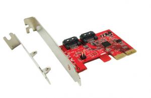 Ableconn PEXSA115A 2-Port SATA 6G PCI Express x2 Host Adapter Card - AHCI 6Gbps SATA III Port-Multiplier PCIe 2.0 Low Profile Controller Card (ASMedia ASM1062)