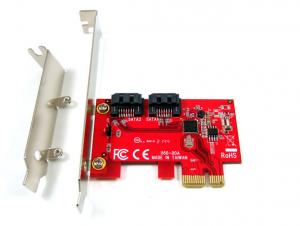 Ableconn PEX-SA160 PCIe x1 SATA III 6Gbps AHCI 2-Port Low Profile Host Adapter Card (ASMedia ASM1061 Controller)